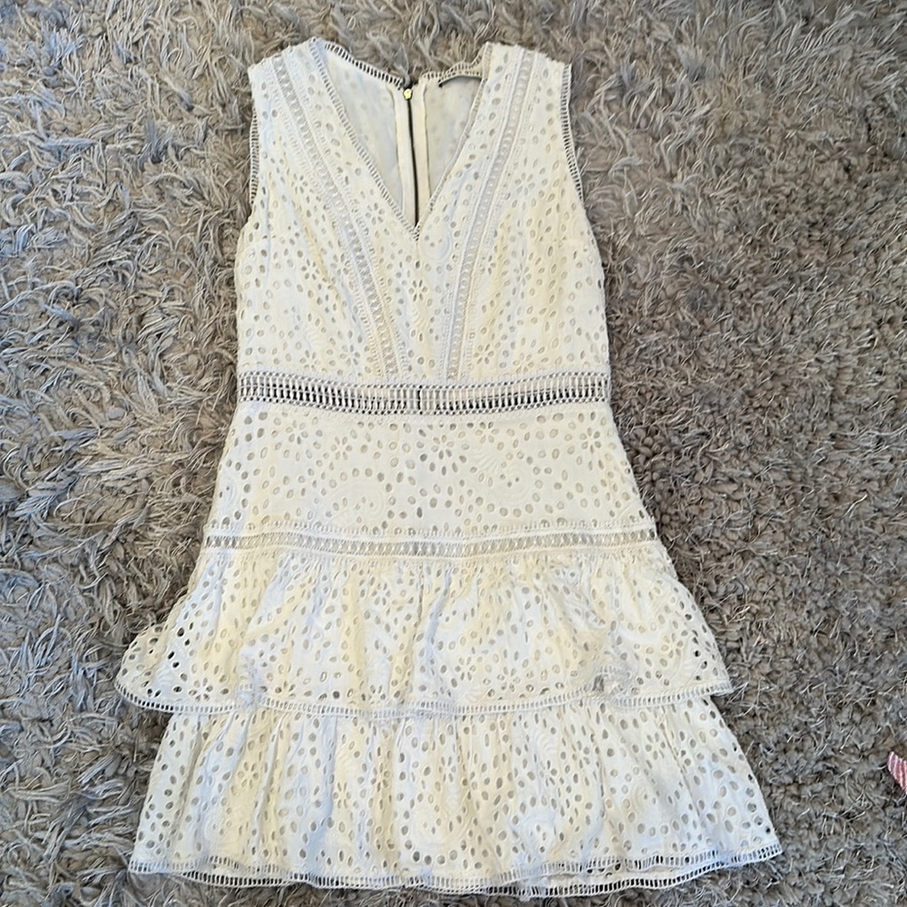Alice & Olivia white lace dress
